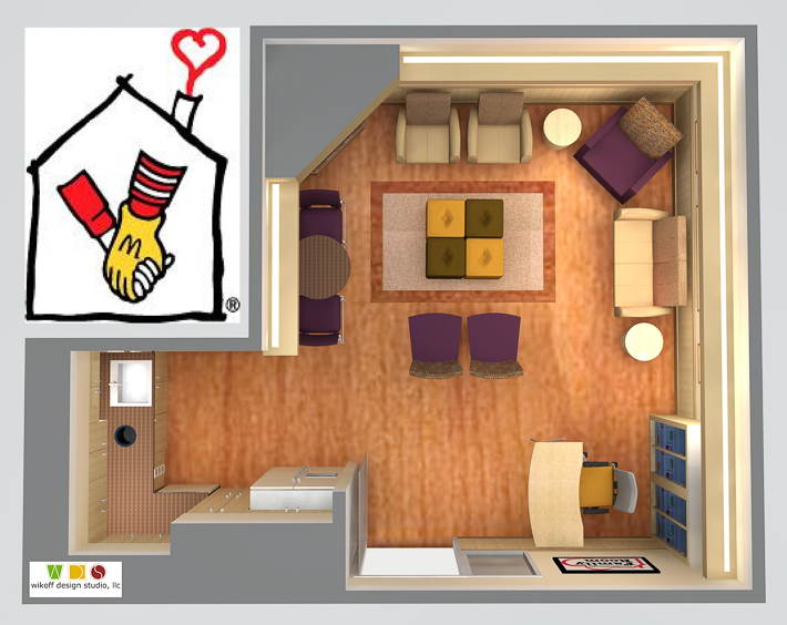 Featured image showing the Ronald McDonald House, Family Room designed by Wikoff Design Studio WDS.