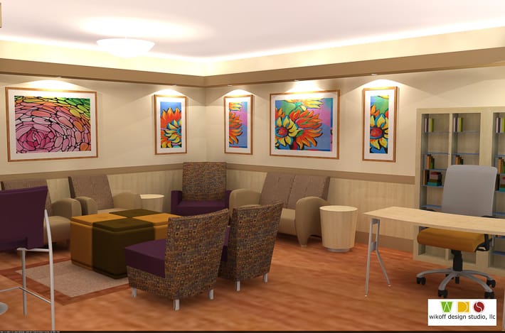 Featured image showing the Ronald McDonald House, Family Room designed by Wikoff Design Studio WDS.
